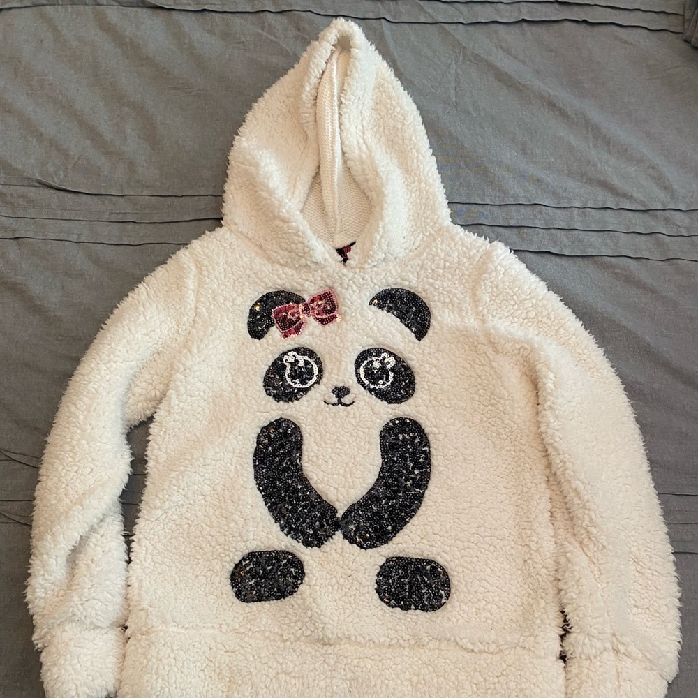 Fuzzy panda pullover